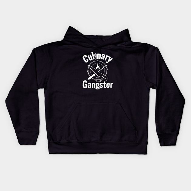 Culinary Gangster - Chef Knife & Flame Kids Hoodie by Duds4Fun